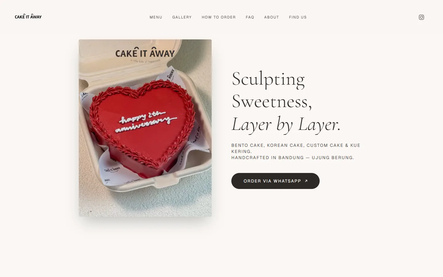 Screenshot of Cake It Away project