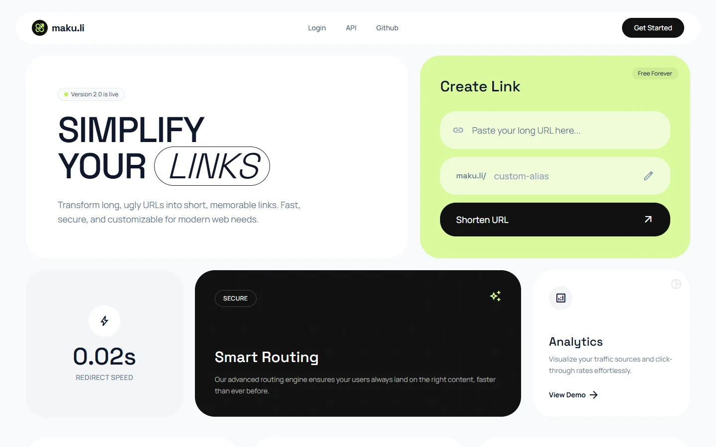 Screenshot of MAKU URL Shortener project