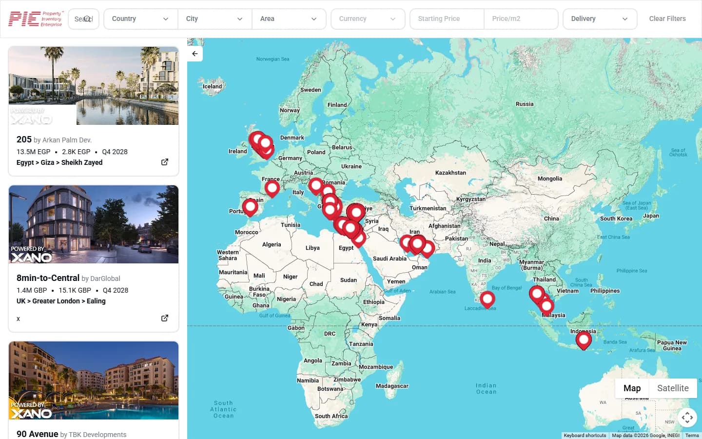 Screenshot of PIE Properties project